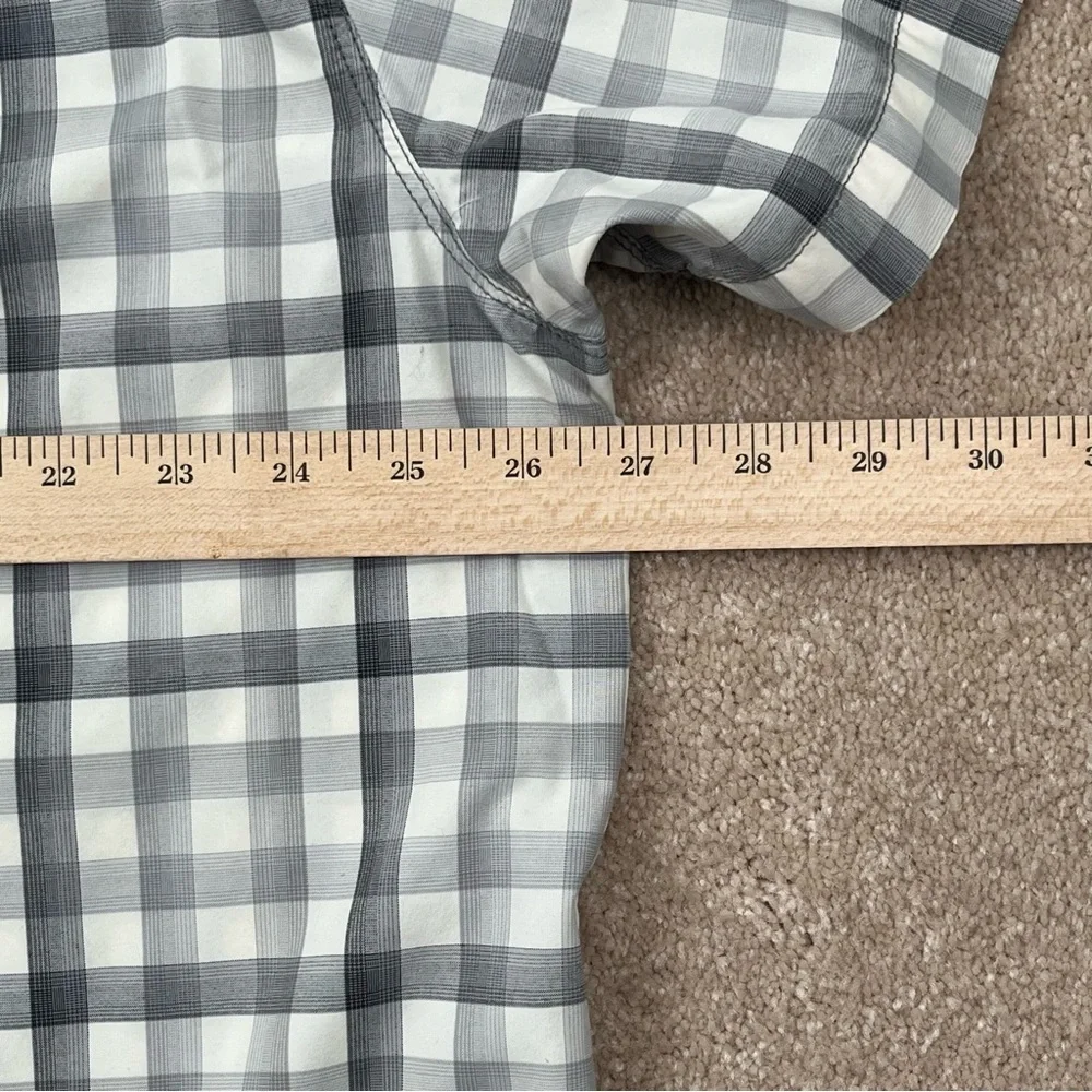 North Face Shirt Adult 2XL Gray Plaid Button Up Short Sleeve Casual Outdoor Men
